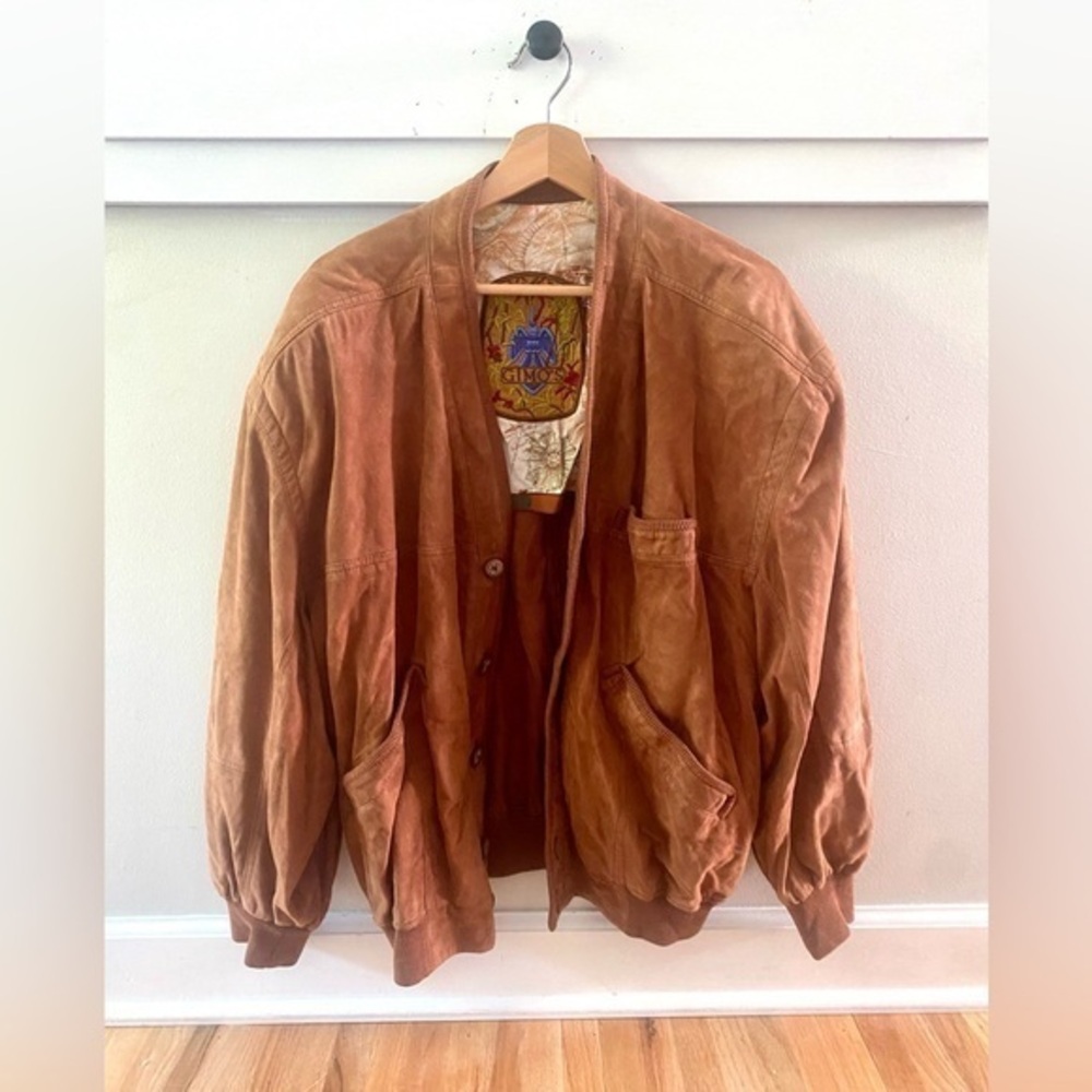Gimo’s Vintage Tan Suede Leather Jacket Size Large